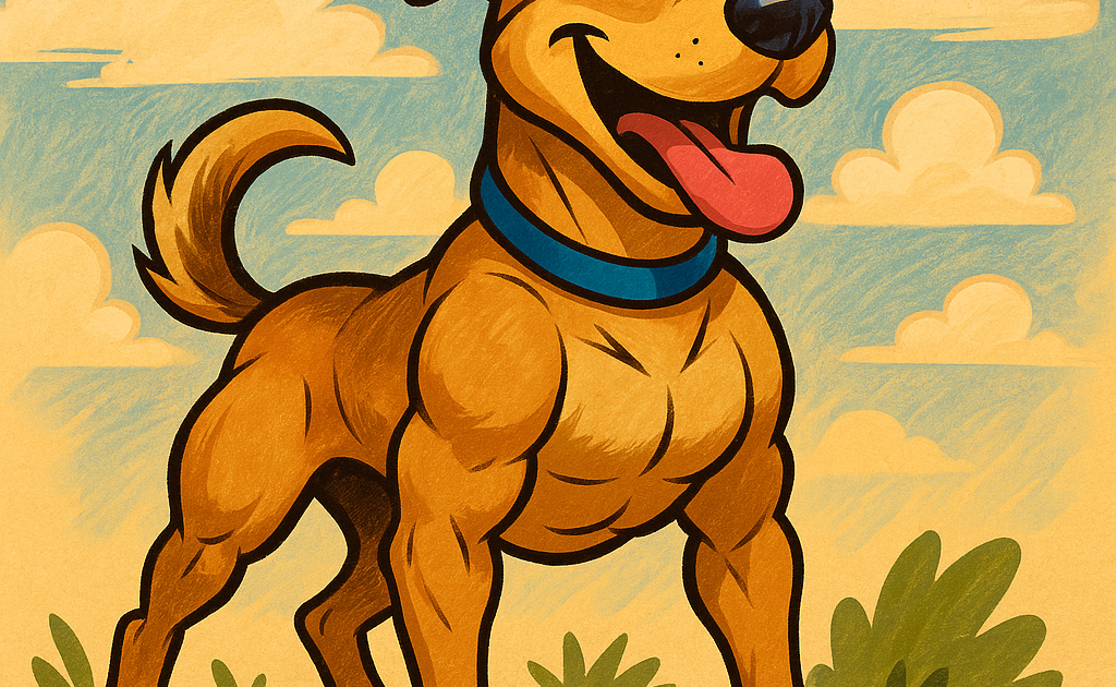 un chien heureux car il est en forme physique