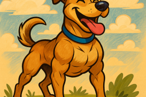 un chien heureux car il est en forme physique